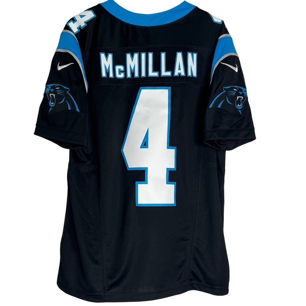 NWT Nike Carolina Panthers McMillan 4 NFL Jersey Black Blue Medium Vapor Fuse